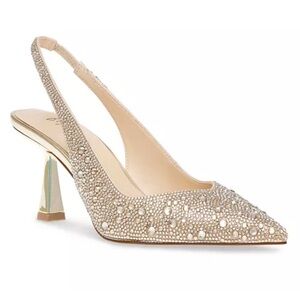 Betsey Johnson Gold Heels Sparkly Stiletto Pumps